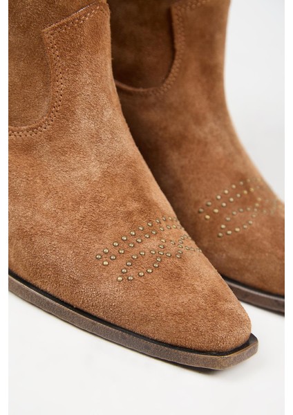 (Gona) Kadın Hakiki Deri Önü Troklu Kovboy Özel Eskitme Taba Bot fırsatları