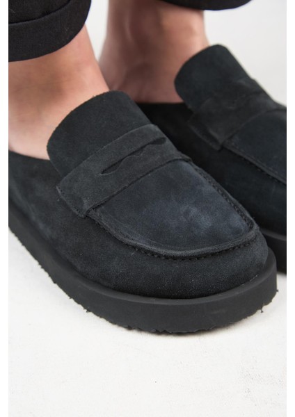 (Ziva) Kadın Loafer Platform Antrasit Terlik