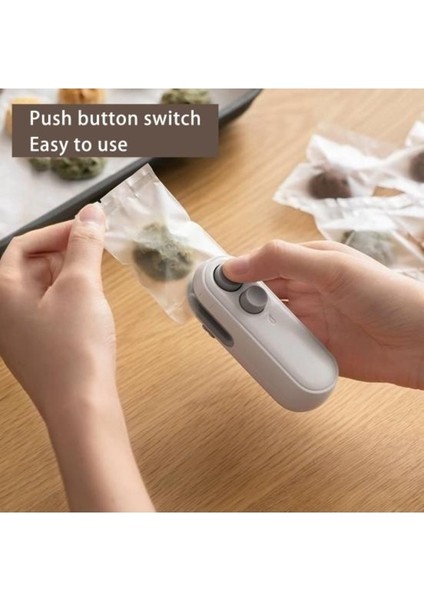 Kesici Ile Mini Çanta Kapatıcı Manyetik USB Şarj Edilebilir Taşınabilir Aperatifler Gıda Saklama
