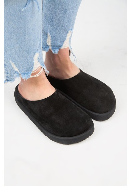 (Jana) Kadın Düz Platform Siyah Terlik modelleri