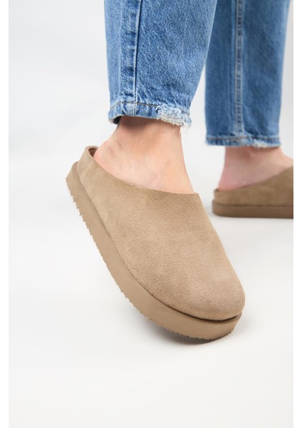 (Jana) Kadın Düz Platform Vizon Terlik fırsatları