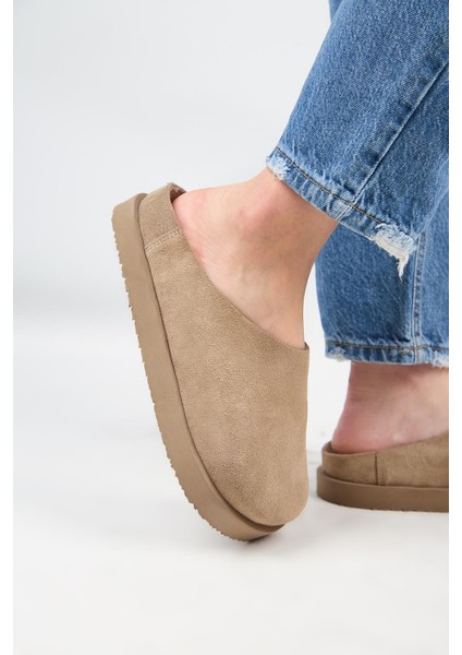 (Jana) Kadın Düz Platform Vizon Terlik indirimleri