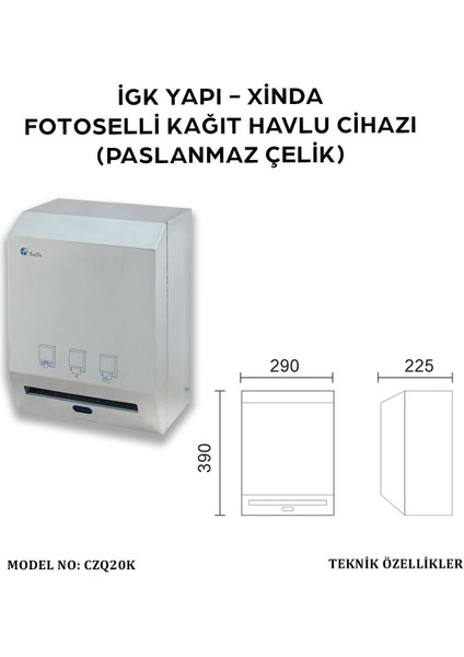 Igk Yapı – Fotoselli Çelik Kağıt Havlu Makinesi (CZQ20K)