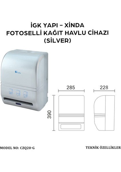 Igk Yapı – Fotoselli Silver Kağıt Havlu Makinesi (CZQ20-G)