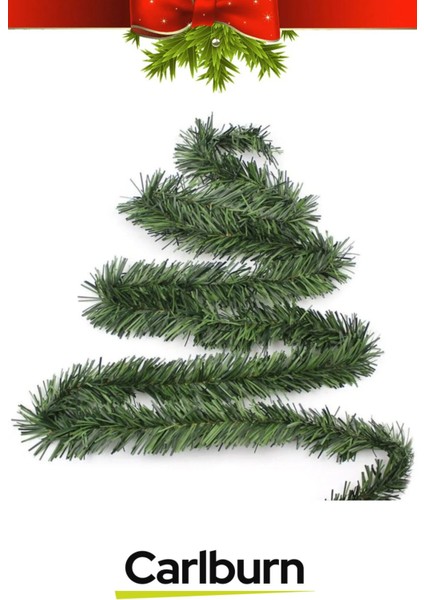 Tekno Trust Doğal Görünümlü Dekoratif Yeni Yıl Noel Yılbaşı Çam Ağacı Süsü Garland Büyük Boy 10 Metre