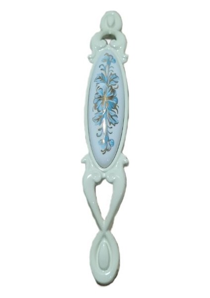Miray 128 mm Metal Beyaz Kasa Beyaz Mavi Çiçek Desenli / 5 Adet