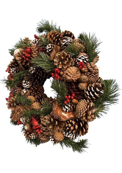 Tekno Trust Yılbaşı Süsü Kapı Duvar Doğal Çelenk Hobi Yeni Yıl Parti Eğlence Hediyelik 40 cm fiyatları