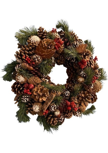 Tekno Trust Yılbaşı Süsü Kapı Duvar Doğal Çelenk Hobi Yeni Yıl Parti Eğlence Hediyelik 40 cm modelleri