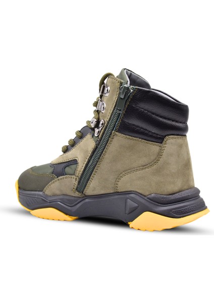 Dynamic Bağcıklı Ve Fermuarlı Deri Erkek Çocuk Bot Haki fırsatları