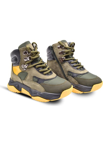 Dynamic Bağcıklı Ve Fermuarlı Deri Erkek Çocuk Bot Haki indirimleri