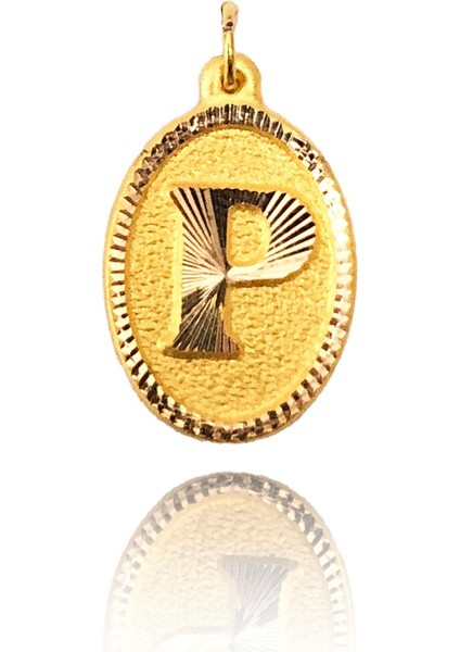 0.25 Gram 14 Ayar Altın P Harf Kolye Ucu