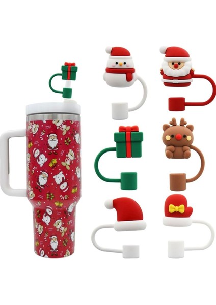 2 Adet Stanley Yılbaşı Pipet Kapağı Yılbaşı Süsü