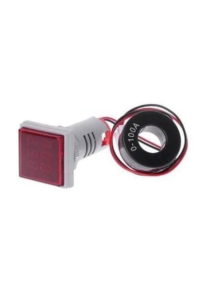 22MM Dijital Voltmetre-Ampermetre Ac 20-500V 0-100A Kırmızı