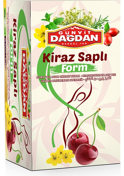 Kiraz Saplı Form Çayı Bardak Poşet 20'li