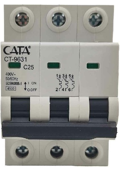 3X25 Amper K Otomat Trifaze Sigorta CT-9631