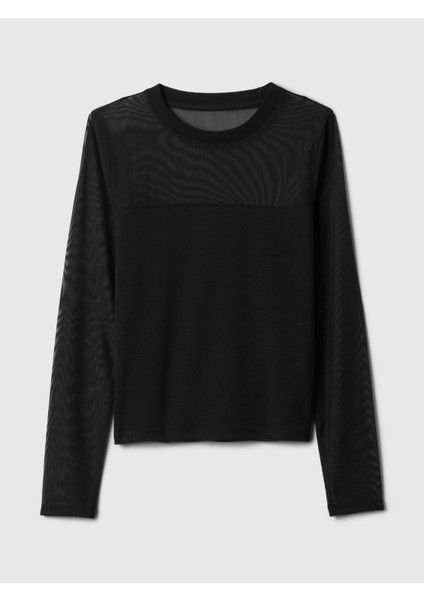Kadın Siyah Modern Mesh Bluz fiyatları