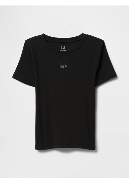 Kadın Siyah Gap Logo Modern Crop T-Shirt fiyatları