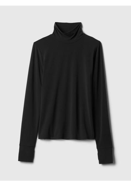 Kadın Siyah Breathe Balıkçı Yaka T-Shirt fiyatları