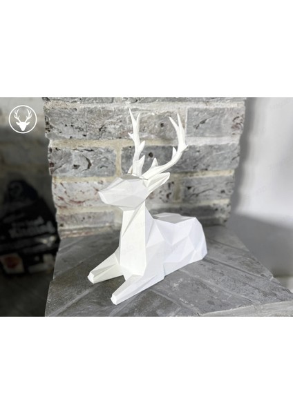 2'li Set 19 cm Siyah ve Beyaz Geyik Biblo, Geyik Figürlü Modern Dekoratif Biblo, Pinterest Biblo