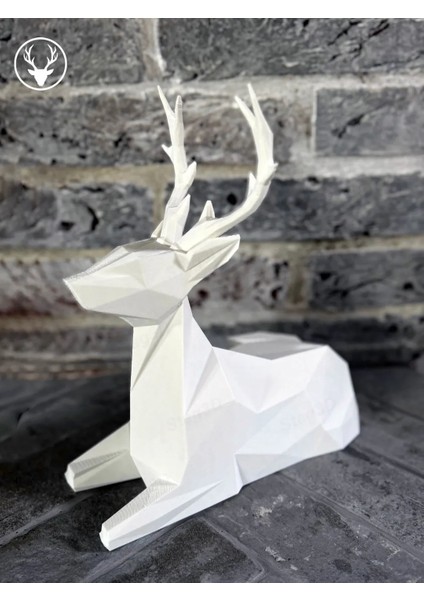 2'li Set 19 cm Siyah ve Beyaz Geyik Biblo, Geyik Figürlü Modern Dekoratif Biblo, Pinterest Biblo