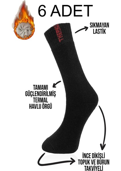 Erkek Thermal Socks Çorabı Kışlık Extra Kalın Havlu Renkli Dikişsiz 6 Çift modelleri