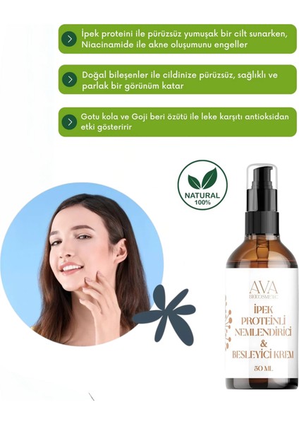 Ava İpek Proteinli Nemlendirici & Besleyici Krem