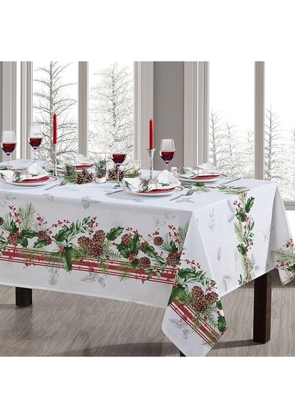 Yılbaşı, Christmas, Kış, Winter Kozalaklar Masa Örtüsü