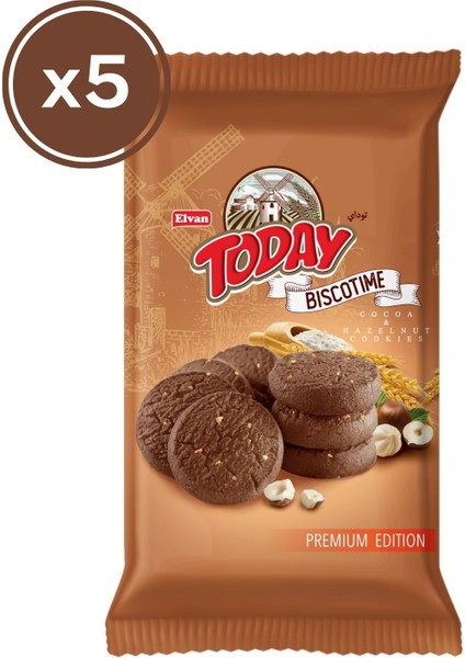 Biscotime Kakaolu Fındık Parçacıklı Kurabiye 250 Gr. (5 Adet)