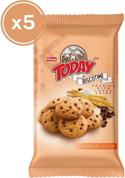 Biscotime Damla Çikolatalı Kurabiye 250 Gr. (5 Adet)