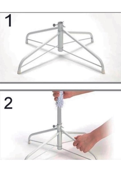 Tekno Trust Yılbaşı Ağacı Için Beyaz Demir Ayak 150-180-210 cm Ağaçlara Uyumlu (50CM)