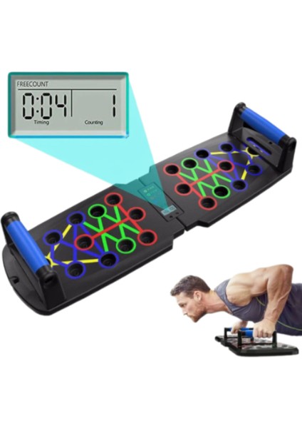 Şınav Tahtası Otomatik Sayımlı Katlanabilir Ipli Ergonomik Tutaçlar Şınav Fitness Tahtası