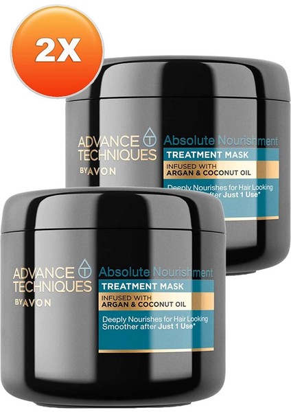 Advance Techniques Argan ve Hindistan Cevizi Yağı Içeren Saç Maskesi 375 Ml. Ikili Set