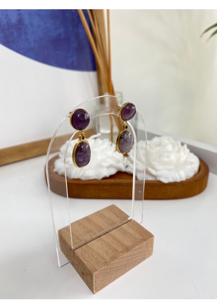 Ametist Vintage Çelik Küpe modelleri