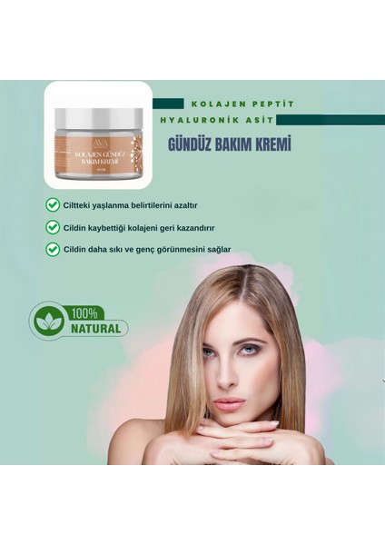 Kolajen Peptit - Hyaluronik Asit Doğal Gündüz Bakım Kremi