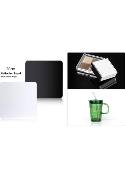 2 Ledli 23 x 24 cm 6 Fonlu Fotograf Ürün Çekim Çadırı Light Box + Siyah Beyaz Akrilik Yansıtıcı Zemin fiyatları