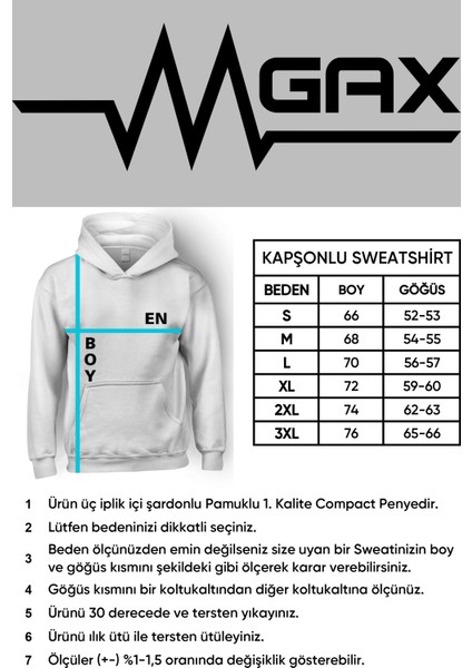 Black White Baskılı Kapüşonlu Sweatshirt