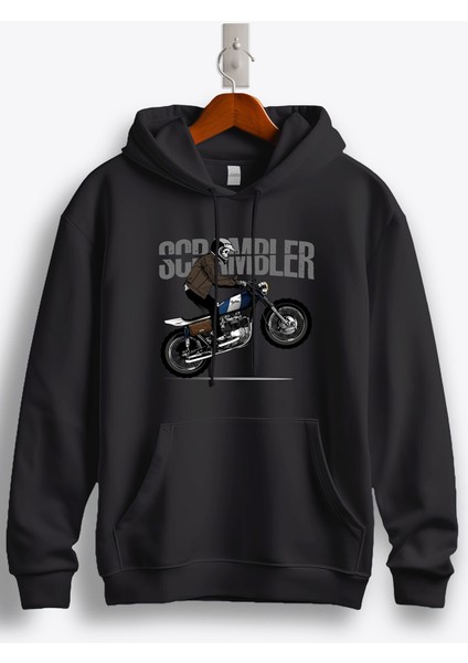 Scrambler Baskılı Kapüşonlu Sweatshirt