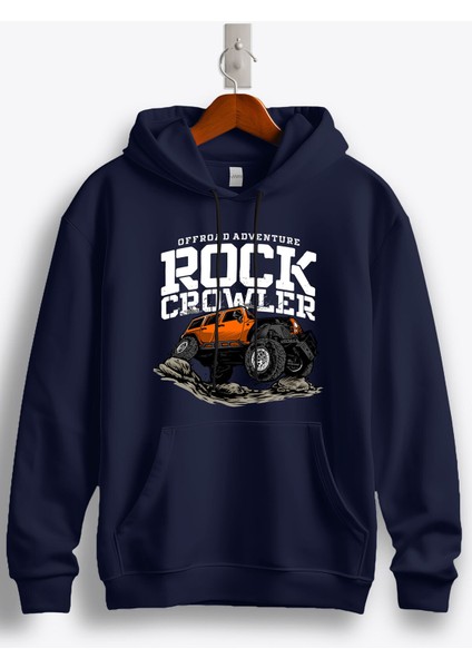 Off Road Adventure Rock Crowler Baskılı Kapüşonlu Sweatshirt