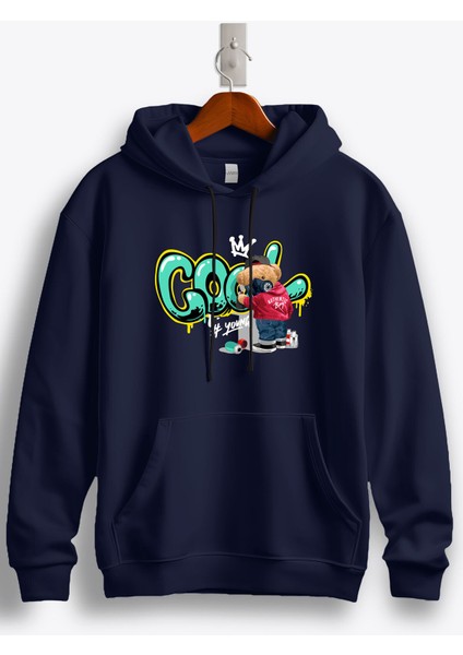 Teddy Bear Cool Young Baskılı Kapüşonlu Sweatshirt