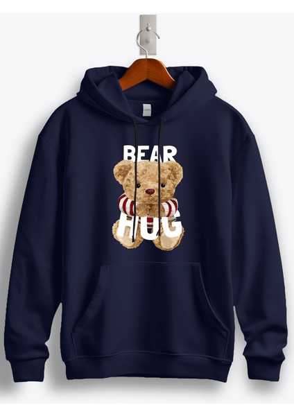 Teddy Bear Hug Baskılı Kapüşonlu Sweatshirt