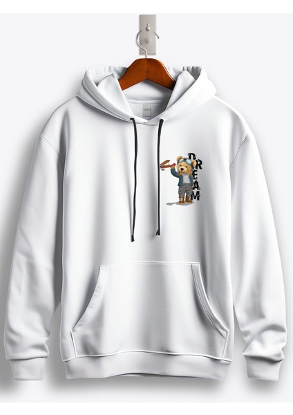 Teddy Bear Dream Pilot Arma Baskılı Kapüşonlu Sweatshirt