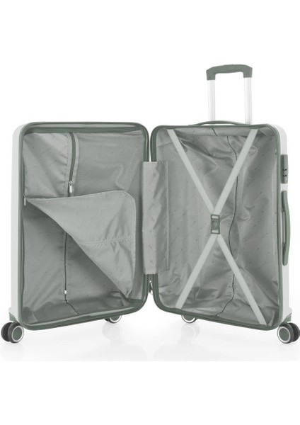3lü Set Kırılmaz Silikon Seyahat Valizi Bavulu V374 Kemik/haki