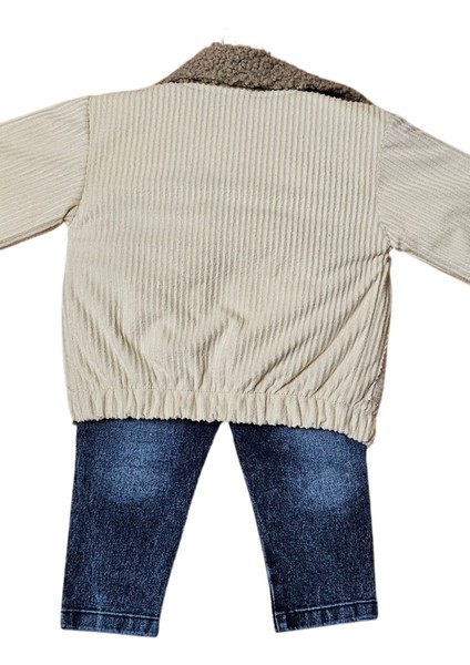 Kadife Çocuk Montu Kot Pantolon Sweat Shirt Takımı fiyatları