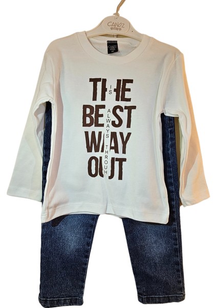 Kadife Çocuk Montu Kot Pantolon Sweat Shirt Takımı fırsatları