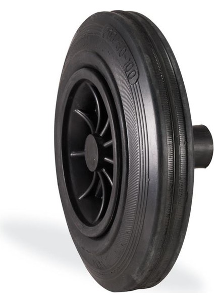 200X50 Plb, Plastik Çöp Konteyner Tekeri, Pim Bağlantılı, Kauçuk Çöp Konteyner Tekerleği, Çap 200