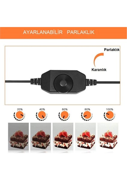 80 x 80 cm Profesyonel Stüdyo LED Işıklı Ürün Fotoğraf Çekim Çadırı