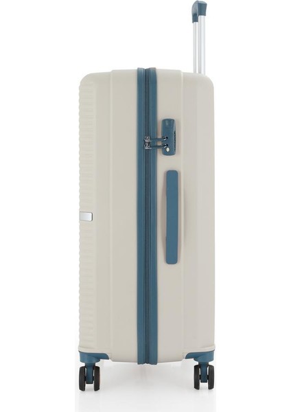 3lü Set Kırılmaz Silikon Seyahat Valizi Bavulu V374 Kemik/sky Blue modelleri