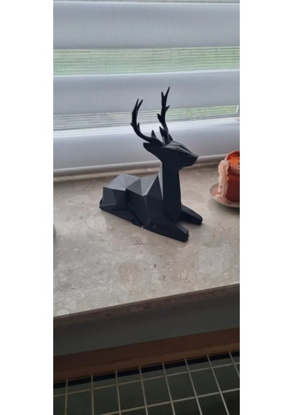19 cm Siyah Geyik Biblo, Geyik Figürlü Modern Dekoratif Biblo, Pinterest Biblo