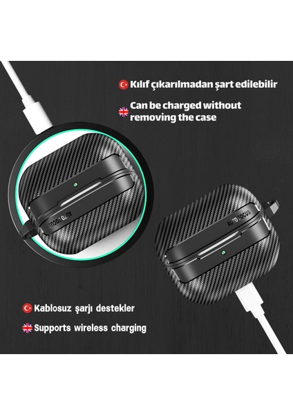 Samsung Galaxy Buds3 ve Buds3 Pro Uyumlu Karbon Fiber Hybrid Polymer Technology Kulaklık Kılıfı