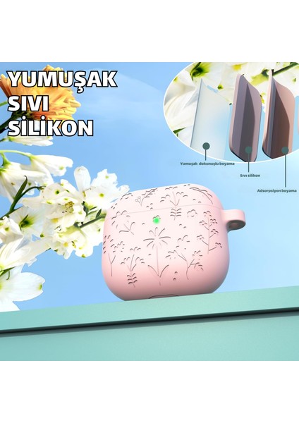 4. Nesil Uyumlu Çiçek İşlemeli Premium Silikon Kulaklık Kılıfı ve 3 In 1 Kulaklık Temizleme Kalemi fiyatları